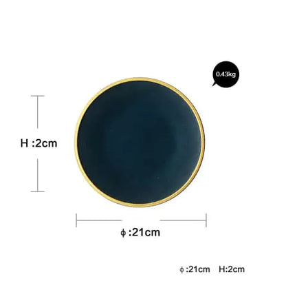 Ceramic Dinnerware Set with Gold Rim