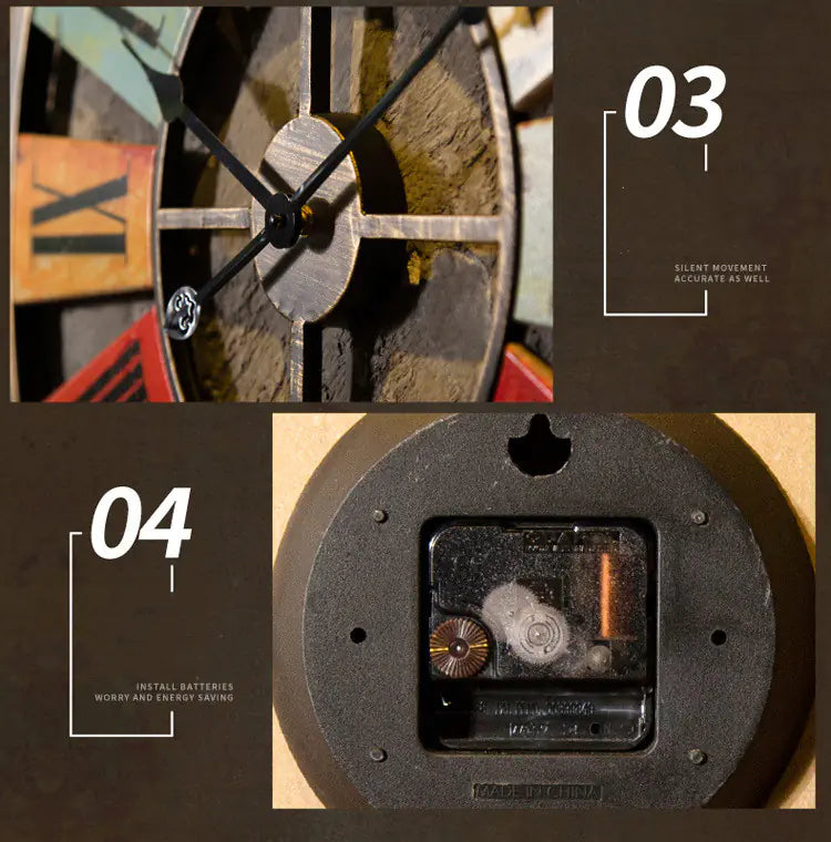 Vintage iron wall clock