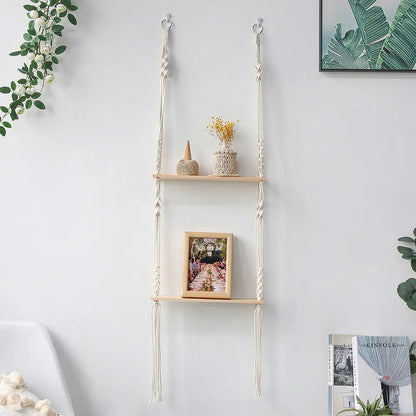 Bohemian Woven Tapestry Wall Shelf