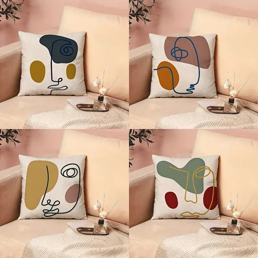 4 Pieces of Colored Linen Pillowcases