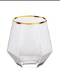 Copa de Whisky de Cristal Hexagonal y Diamante