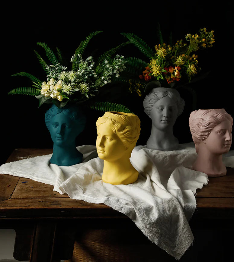 Ceramic Flowerpot and Vase Statue