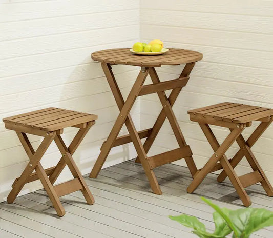 Wooden Folding Dining Table and Chairs