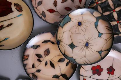 Hand-Painted Ceramic Plate with Flowers 