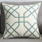 Embroidered Linen Cushion Cover with Geometric Design