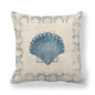 Blue Linen Pillowcase Sea Life Wind