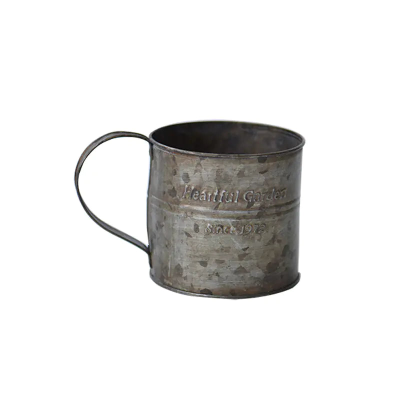 Iron Flower Bucket with English Print