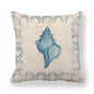 Blue Linen Pillowcase Sea Life Wind