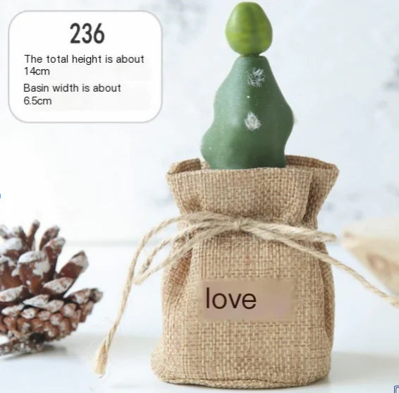 Mini Cactus en Maceta - Decoración Artificial para el Escritorio