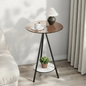 Iron Side Table with Double Layer of Glass