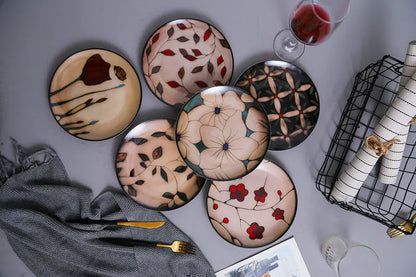 Hand-Painted Ceramic Plate with Flowers 