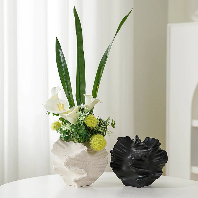 Frosted White Ceramic Vase