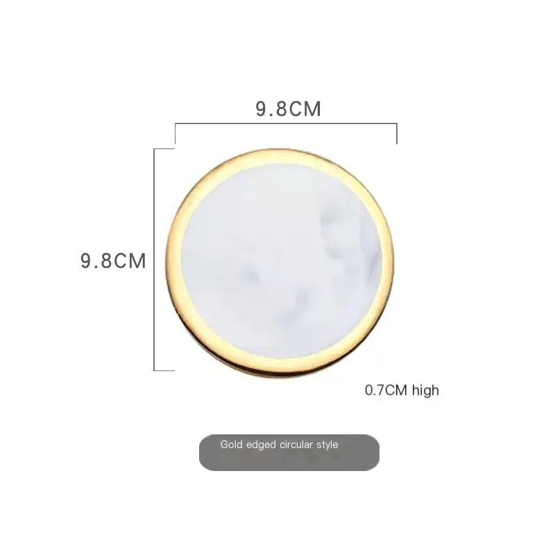 Marble Coaster Set with Geometric Gold Design