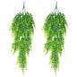 Artificial hanging Boston Fern plants
