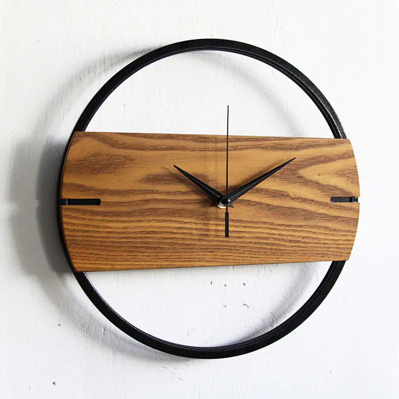 Reloj de Pared de Madera y Metal