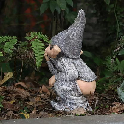 Mischievous Gnome Statue for Outdoor Garden
