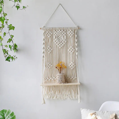 Bohemian Woven Tapestry Wall Shelf