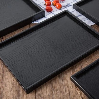 Solid Black Wood Tray